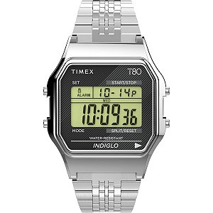 Relógio Timex Digital Vintage T80 Prata TW2V19000