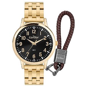 Kit Relógio Condor Masculino Dia A Dia Dourado - CO2035NRL/K4P
