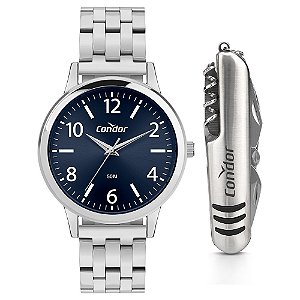 Kit Relógio Condor Masculino Dia A Dia Prata - CO2035NRT/K4A