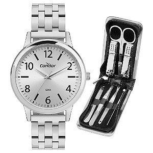 Kit Relógio Condor Masculino Dia A Dia Prata - CO2035NRT/K4K