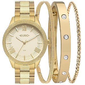 Kit Relógio Euro Feminino Soul Dourado EU2036YUZ/K4D