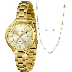 Kit Relógio Feminino Lince Dourado LRGM021L36 K0FEC2KX