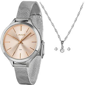 Kit Relógio Lince Feminino Prata LRMM022L36 K0FPR1SX