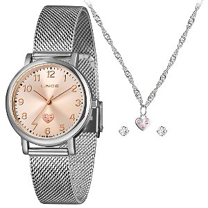 Kit Relógio Lince Feminino Prata LRMM050L34 K0HER2SX