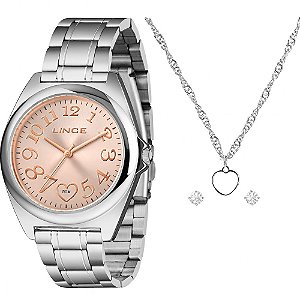 Kit Relógio Lince Feminino Prata LRMM051L38 K0HPR2SX