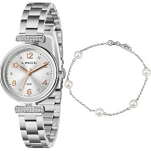 Kit Relógio Lince Feminino Prateado LRMH305L30 K0LKS2SX