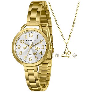 Kit Relógio Lince Feminino Dourado LRGH307L36 K0L2S2KX