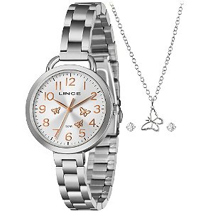 Kit Relógio Lince Feminino Prateado LRMH307L36 K0L3S2SX