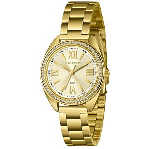 Relógio Lince Feminino Dourado Cristais – LRGH262L36 C3KX