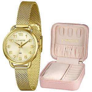 Relógio Lince Feminino Dourado Kit – LRGH280L32 C2KX