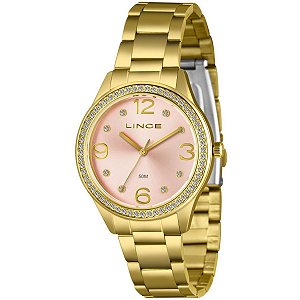 Relógio Lince Feminino Dourado com Cristais LRGJ172L38 R2KX