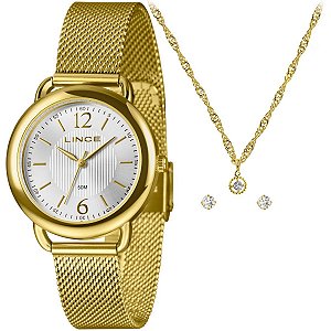 Relógio Lince Feminino com Colar e Brincos LRGM020L36