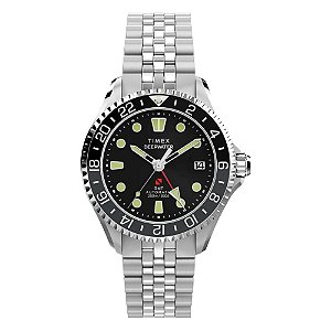Relógio Masculino Timex Deepwater Meridian 200 Automatic GMT TW2Y63900