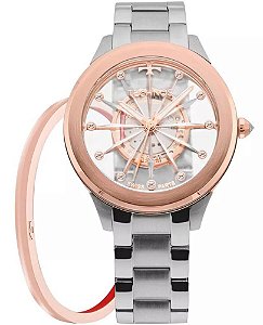 Relógio Technos Feminino Elegance Crystal F03101AB/K1W + Bracelete