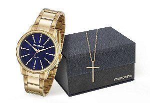 Relógio Mondaine Feminino 53546LPMVDE1KB + Corrente