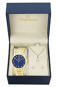 Kit Relógio Champion Elegance Feminino CN26242K com Colar e Brincos