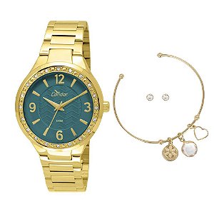 Kit Relógio Condor Feminino CO2035KTH/K4V + pulseira e brincos