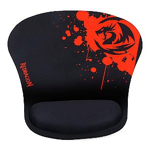 MOUSE PAD GAMER REDRAGON LIBRA P020 PRETO E VERMELHO C/ APOIO DE PULSO 259X258MM