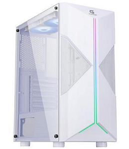 GABINETE GAMER MID TOWER HOLT BRANCO RGB FORTREK