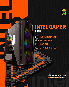 COMPUTADOR UNICA GAMER INTEL I3 12100F 16GB DE RAM SSD 480GB GTX1650