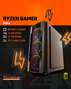 COMPUTADOR UNICA GAMER RYZEN 5 5800X 16GB DE RAM SSD 1TB NVME RTX 3060