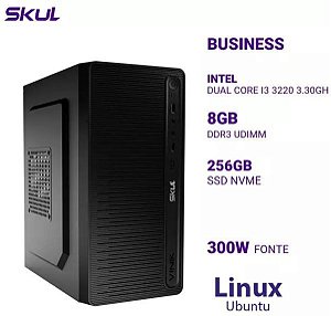 Computador B300 Dual Core I3 3220 3.30GHZ Memória 8GB DDR3 SSD 256GB NVME Fonte 300W PFC Ativo Linux UBUNTU