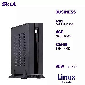 Mini Computador Business B500 Core I5-10400 MEM 4GB DDR4 SSD 256GB NVME Fonte 90W Externa Linux UBUNTU