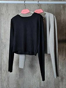 Blusa Manga Longa Cropped New Ternura