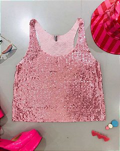 Blusa Regata Paete a Fio