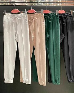 Calça com Vinco Nobuck