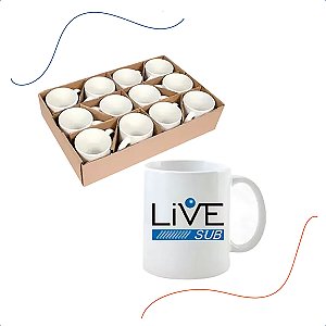 12 Canecas de ceramica/porcela marca Live