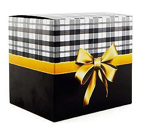 Caixa para caneca laço preto c/ 10un