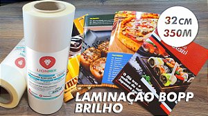 LAMINAÇÃO BOPP BRILHO 320mmx350M - 23 MICRAS