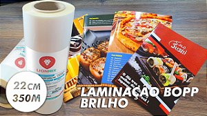 LAMINAÇÃO BOPP BRILHO 220mmx350M - 23 MICRAS