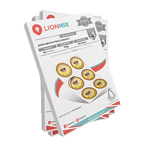 BOPP ADESIVO BRANCO FOSCO 135g. A4 - 100 folhas