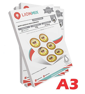 BOPP ADESIVO BRANCO FOSCO 135g. A3 - 10 folhas