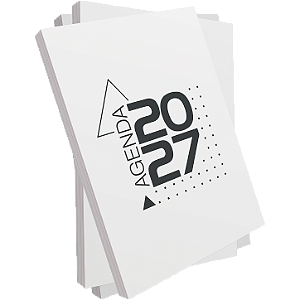MIOLO DE AGENDA 2027 - MODELO DESIGN - 5 UNIDADES - 350 PÁGINAS - OFFSET 75G. PB