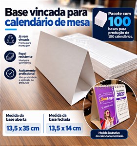 BASE DE CALENDÁRIO 135x35cm Vincada c/ 100 unidades