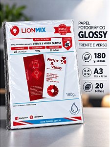 PAPEL FOTOGRÁFICO BRILHANTE FV 180G. - A3 PCT 20 FOLHAS