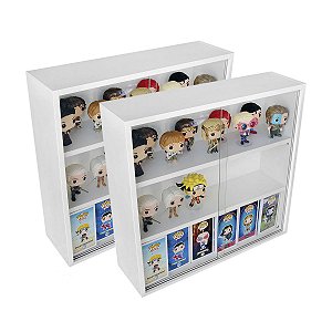 Expositor para funko pop MDF 3 vãos (para caixas e pops) branco, kit 3  unidades - Dom Móveis