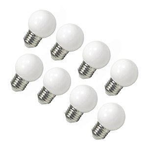 Kit 8 Lâmpadas Led Bolinha E27 Para Penteadeiras Dom Móveis