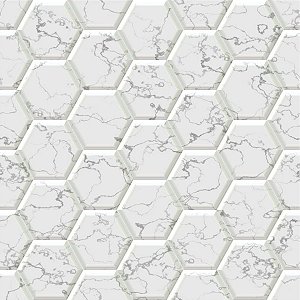 Papel de Parede Geométrico 3D Hexagonal Mármore