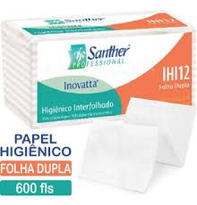 Papel Higiênico Santher Inovatta Folha Dupla Macio C/ 600 Folhas