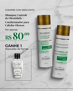 Kit Promocional: Shampoo Controle de Oleosidade e Condicionador para cabelos Oleosos + Brinde Especial.