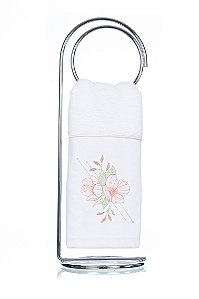 Toalha de Lavabo Bordado Flor de Cerejeira Super Luxo