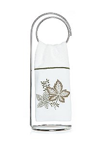 Toalha de Lavabo Bordado Folhas Super Luxo