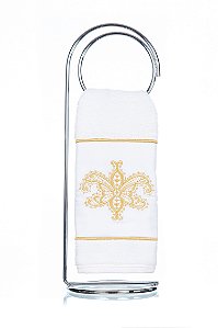 Toalha de Lavabo Bordado Kamy Dourado Super Luxo