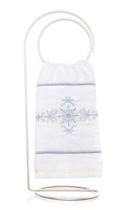 Toalha de Lavabo Bordado Infinity Azul Super Luxo