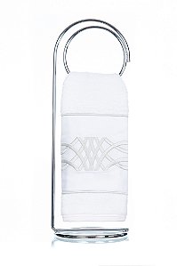 Toalha de Lavabo Bordado Maui Prata Super Luxo