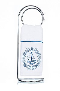 Toalha de Lavabo Bordado Barco Super Luxo